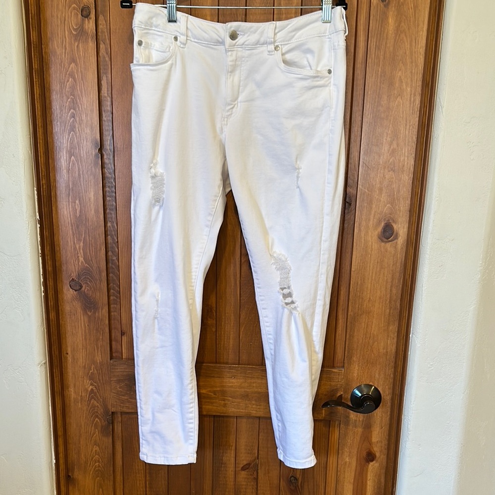 Women's White Distressed Jeans